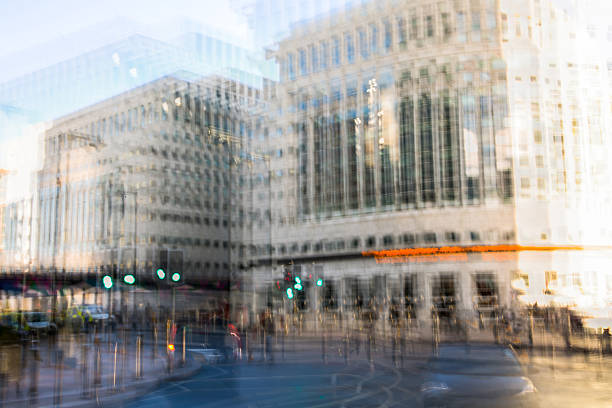 istock Modern office  buildings of London. Multiple exposure image. 624949898
