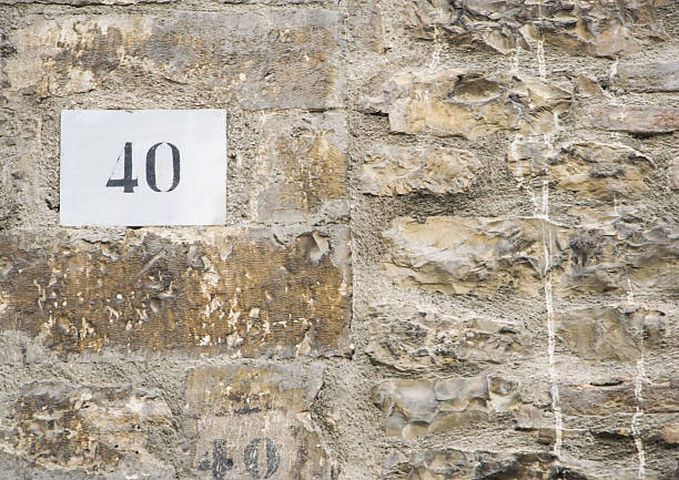 istock House number 40 sign. 624950780
