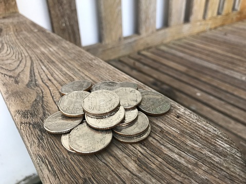Stack of coins, thailand coins