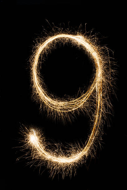 istock New year font sparkler number nine on black background 624951320