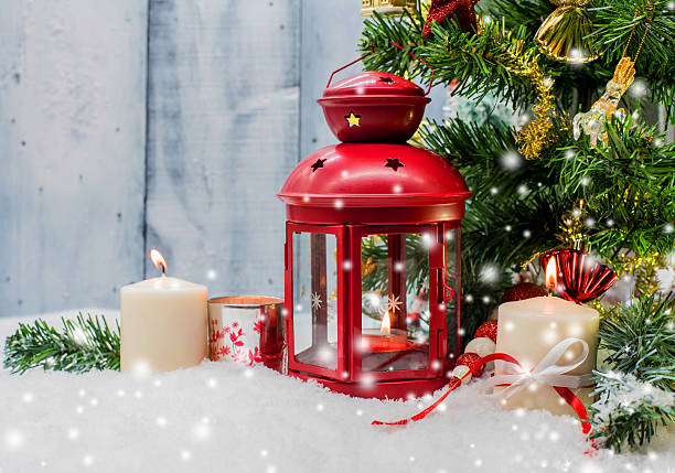 istock Christmas and Xmas decoration with snow 624958292