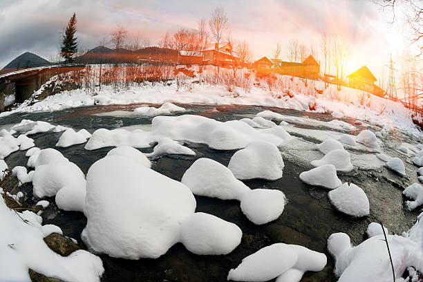 istock Carpathian River in winter 624958660