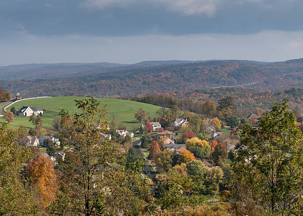 Up market single family houses in development in the trees outside Morgantown, West Virginia