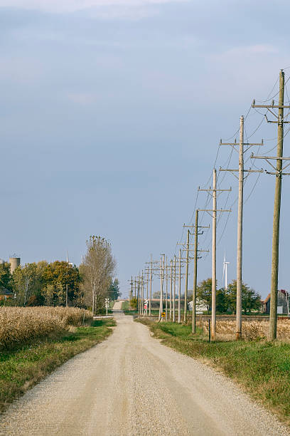 istock Country road with industrial features 624967812