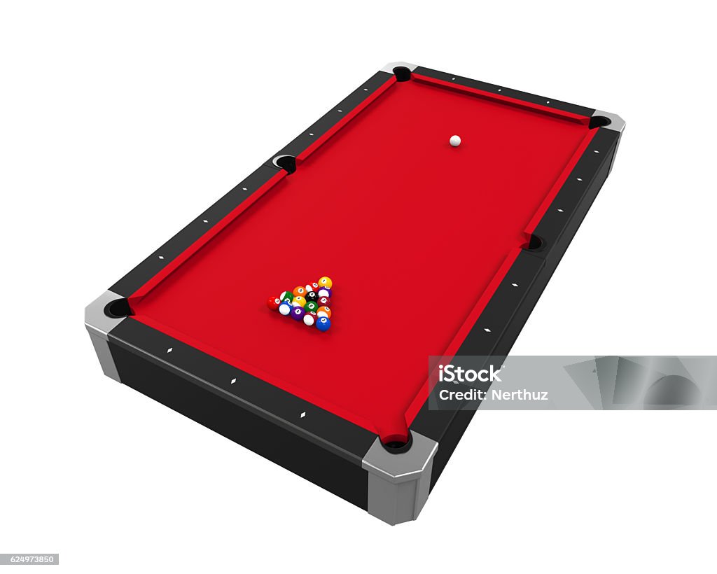 Billiard Table Picture Rendered Red Billiard Table Isolated Stock Photo - Download Image Now - Cut Out ...
