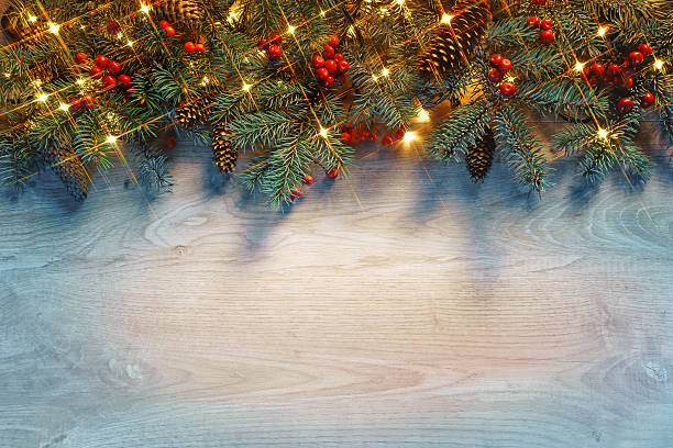 istock Christmas fir tree with lights 624985184