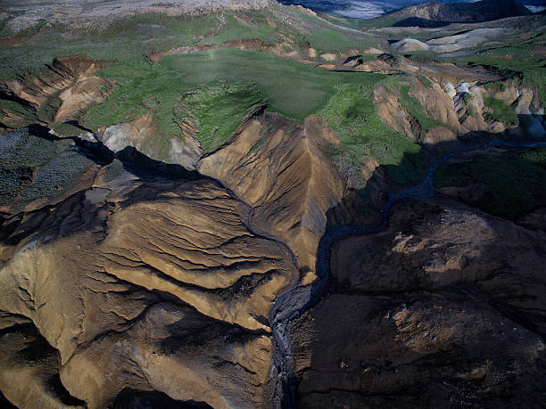 istock Icelandic mountains from the air 624987928