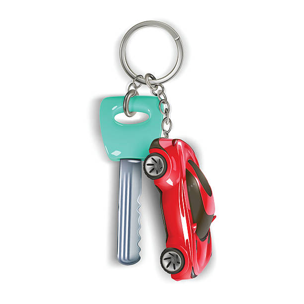 istock Vector illustration of the key-chain with red car 624988360