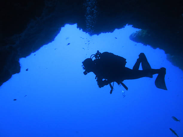 istock Silhouette scuba diving. 624989102