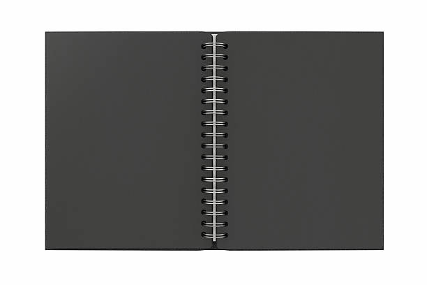 istock Blank facing pages of notebook on a spring and pen 624989286