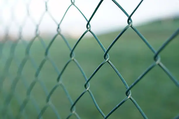 Wire mesh fence on a private land