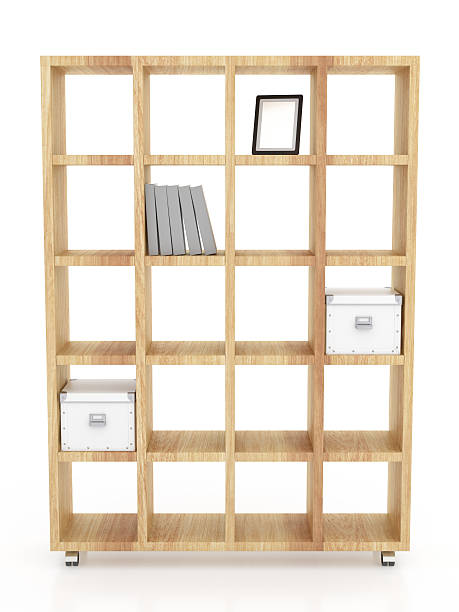 istock Wooden book rack isolated on white background. Include clipping 624992288