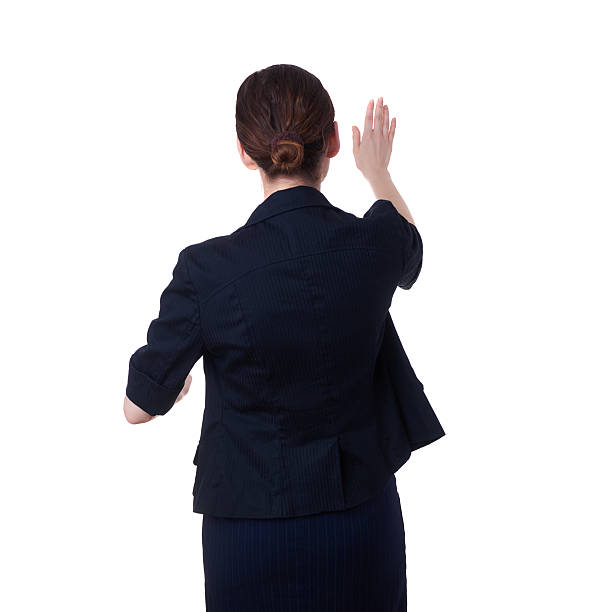 istock Businesswoman standing over white isolated background 625006548
