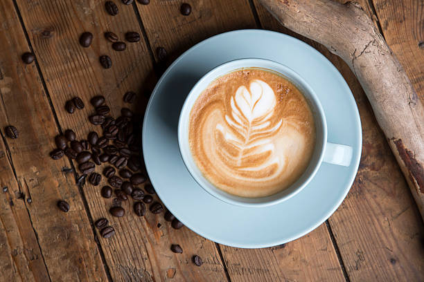 cafe latte - coffee crop cup coffee bean coffee stock-fotos und bilder