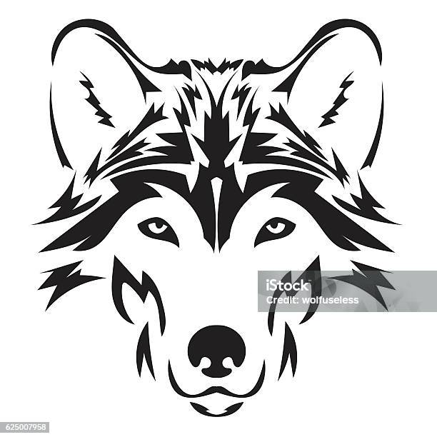 Vector Wolfs Head As A Design Element On Isolated Background Stock Illustration - Download Image Now