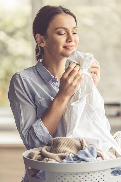 istock Woman washing clothes 625009568