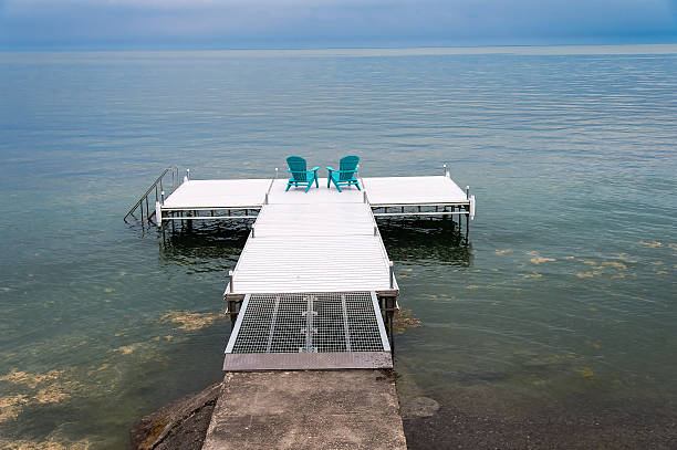 istock Adirondack or Muskoka Chair on a dock 625010298
