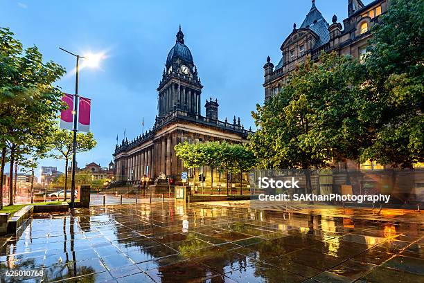 Leeds Town Hall Leeds West Yorkshire England Stock Photo - Download Image Now - Leeds, UK, City