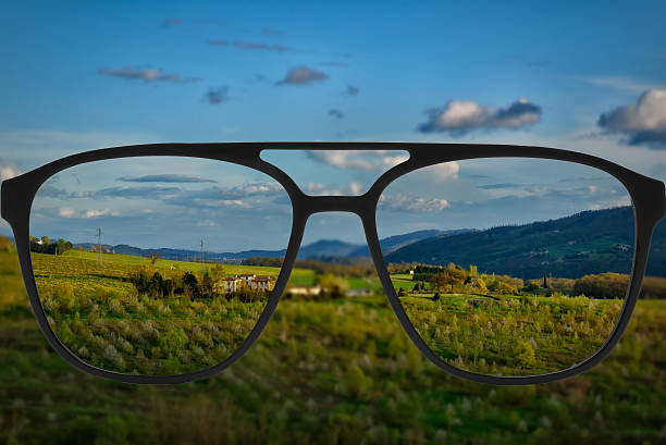 istock Clear image in glasses against blurry landscape 625010986