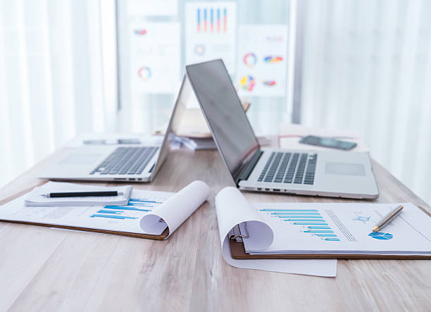istock Financial charts with laptop 625037146