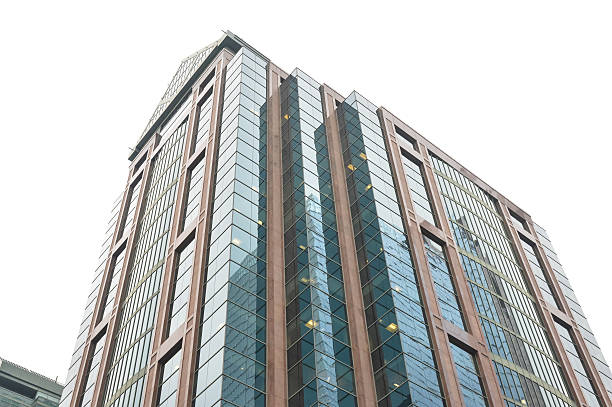 façade d’un gratte-ciel de verre au centre-ville de toronto - oprah winfrey network photos et images de collection