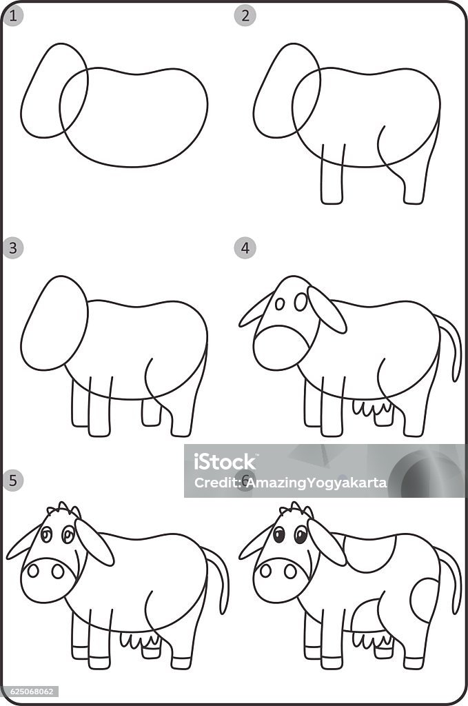 Ilustración de Cómo Dibujar Vaca Fácil Dibujo De Vaca Para Niños y más  Vectores Libres de Derechos de Animal - Animal, Aprender, Blanco - Color -  iStock