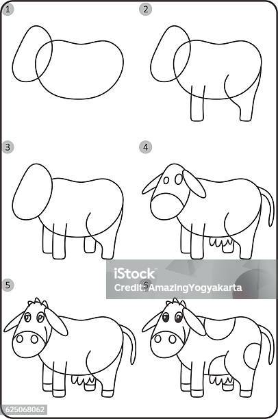 Ilustración de Cómo Dibujar Vaca Fácil Dibujo De Vaca Para Niños y más  Vectores Libres de Derechos de Animal - Animal, Aprender, Blanco - Color -  iStock