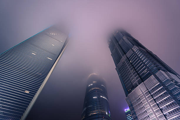 Look up modern office buildings in Shanghai