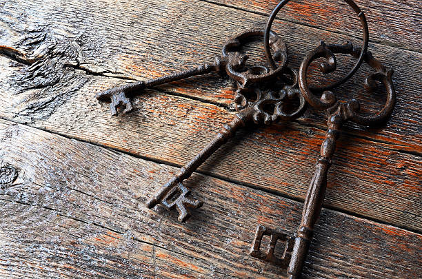 Three Antique Keys Stock Photo - Download Image Now - Key, Three Objects,  Old - iStock