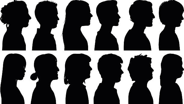 ilustrações, clipart, desenhos animados e ícones de os chefes  - human head silhouette side view men