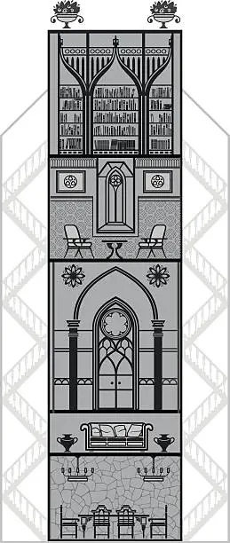 Vector illustration of house interior silhouette. Vector illustration