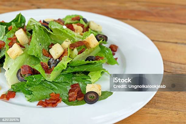 Caesar Salad Stock Photo - Download Image Now - Animal Egg, Bacon, Cabbage