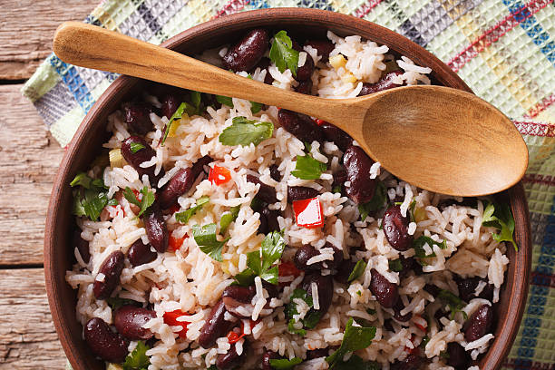 istock Rice with red beans in a bowl close-up. horizontal 625136038