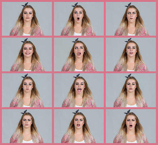 istock Young woman making various facial expressions 625144844