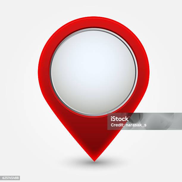 Icono De Puntero De Mapa Rojo Foto de stock y más banco de imágenes de Botón de campaña política - Botón de campaña política, Icono de pin de mapa, Tridimensional