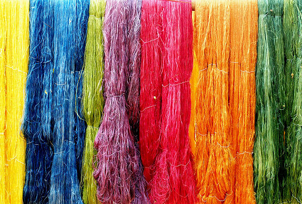 istock Colorful string silk luxury clothing material 625150418