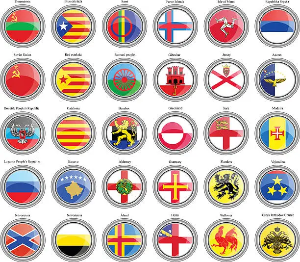 Vector illustration of Flags of the Europe.