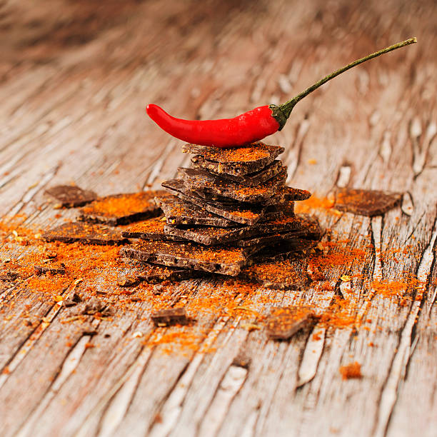 istock pieces of dark chocolate with chilli on black coal board 625192060