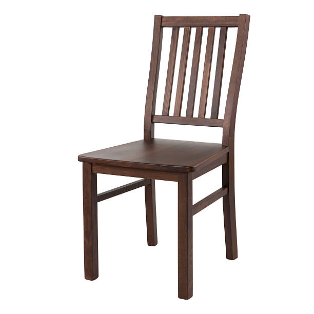 istock Wooden comfortable chair isolated on white background 625195664