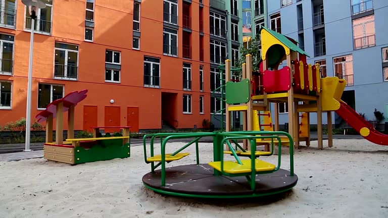 Merry-go-round on childrens playground