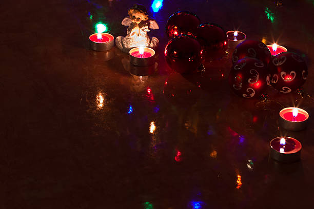 istock Christmas balls on the table. 625218238