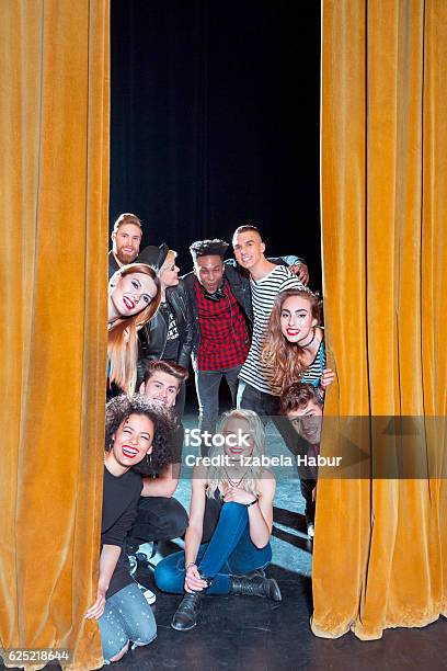Group Of Young Performers On The Stage Stock Photo - Download Image Now - Actor, Theatrical Performance, Individuality