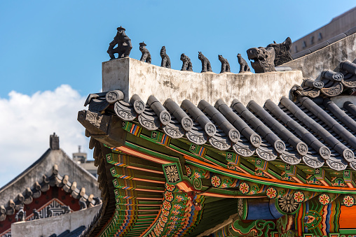 Details of the Traditional Korean architecture - roof in Changdeokgung palace