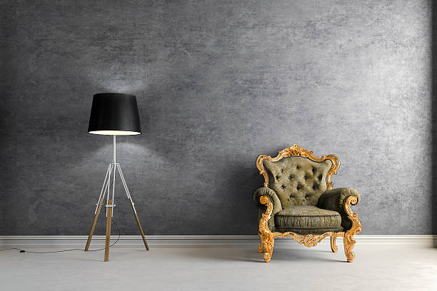 istock 3d vintage arm chair interior render 625230188