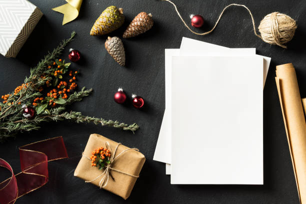 istock Magazine stack with blank cover in Christmas concept flat lay 625231210