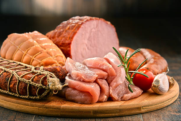 istock Meat products including ham and sausages 625233184