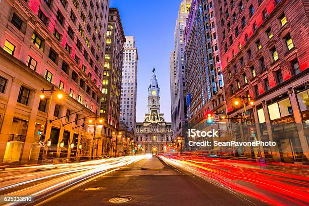 Philadelphia On Broad Street Stock Photo - Download Image Now - Philadelphia - Pennsylvania, Urban Skyline, Street