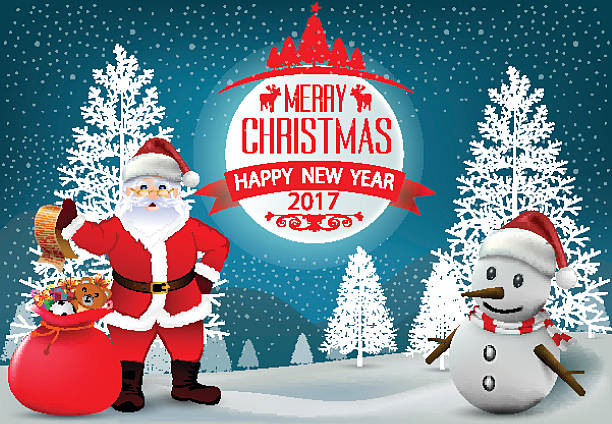 Merry Christmas Happy Christmas Companions Stock Illustration