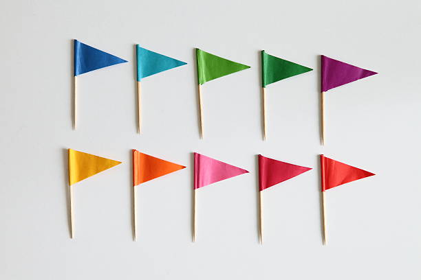 Colorful Cocktail flags Colorful Cocktail flags cocktail stick stock pictures, royalty-free photos & images