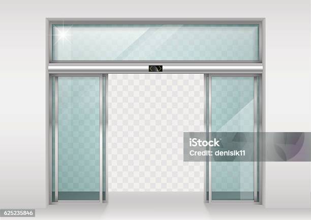 Sliding Glass Automatic Doors Stock Illustration - Download Image Now - Door, Automatic, Sliding Door